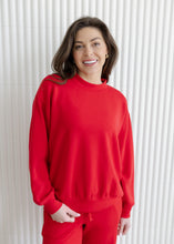Load image into Gallery viewer, True Red Modal Scuba Mock Neck Pullover
