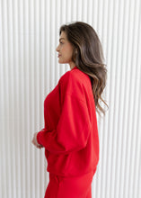Load image into Gallery viewer, True Red Modal Scuba Mock Neck Pullover
