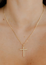 Load image into Gallery viewer, Gold Bezel Cross Necklace
