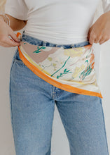Load image into Gallery viewer, Orange Floral Satin Bandana
