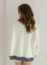 Load image into Gallery viewer, "Saved By Grace" Mockneck Sweatshirt - Cream/Charcoal
