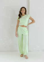 Load image into Gallery viewer, Hannah Cotton Lycra Crossover Pants Set - Mint
