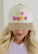 Load image into Gallery viewer, "The Happiest" Colorful Embroidered Trucker Hat
