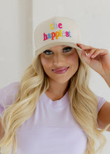 Load image into Gallery viewer, "The Happiest" Colorful Embroidered Trucker Hat
