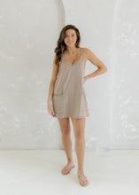 Load image into Gallery viewer, Taupe Striped Active Romper Dress
