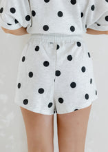 Load image into Gallery viewer, Heather Grey &amp; Black Polka Dot Shorts Set
