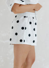 Load image into Gallery viewer, Heather Grey &amp; Black Polka Dot Shorts Set

