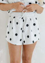 Load image into Gallery viewer, Heather Grey &amp; Black Polka Dot Shorts Set
