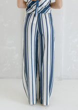 Load image into Gallery viewer, Navy &amp; White Striped Linen Pant Set

