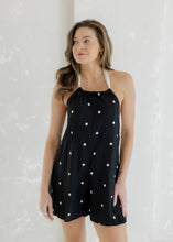 Load image into Gallery viewer, Ava Black Polka Dot Halter Romper
