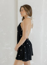 Load image into Gallery viewer, Ava Black Polka Dot Halter Romper

