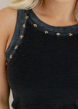 Load image into Gallery viewer, Sleeveless Charm Knitted Tank Top - Black
