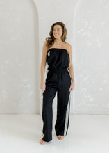Load image into Gallery viewer, Black Strapless Stripe Sporty Jumpsuit
