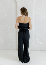 Load image into Gallery viewer, Black Strapless Stripe Sporty Jumpsuit
