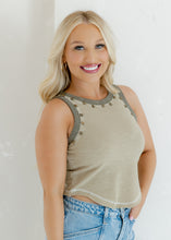 Load image into Gallery viewer, Sleeveless Charm Knitted Tank Top - Olive
