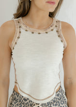 Load image into Gallery viewer, Sleeveless Charm Knitted Tank Top - Cream
