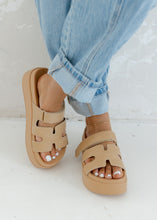 Load image into Gallery viewer, Gianna Beige Platform Slide Sandals
