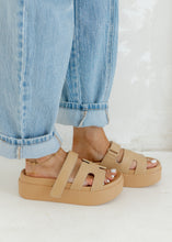 Load image into Gallery viewer, Gianna Beige Platform Slide Sandals
