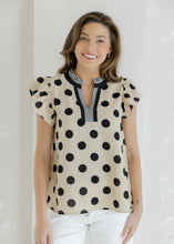 Load image into Gallery viewer, Nora Cream &amp; Black Polka Dot Blouse
