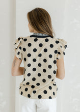 Load image into Gallery viewer, Nora Cream &amp; Black Polka Dot Blouse
