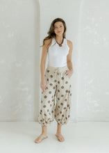 Load image into Gallery viewer, Taupe &amp; Brown Polka Dot Terry Balloon Pants
