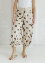 Load image into Gallery viewer, Taupe &amp; Brown Polka Dot Terry Balloon Pants
