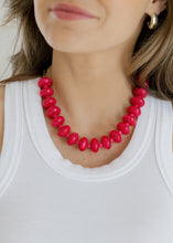 Load image into Gallery viewer, Raspberry Bauble Ball Beaded Necklace
