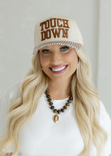 Load image into Gallery viewer, "Touchdown" Brown Gingham Trucker Hat
