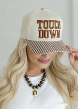Load image into Gallery viewer, "Touchdown" Brown Gingham Trucker Hat
