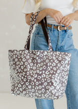 Load image into Gallery viewer, Brown &amp; Beige Leopard Waterproof Tote Bag
