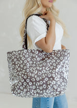 Load image into Gallery viewer, Brown &amp; Beige Leopard Waterproof Tote Bag
