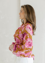 Load image into Gallery viewer, Rose Dawn Chiffon Ruffled Blouse
