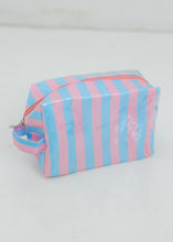 Load image into Gallery viewer, Jelly Striped Makeup Pouch - Pink/Blue
