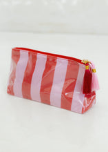 Load image into Gallery viewer, Cherry Pop Jelly Striped Cosmetic Pouch
