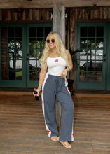 Load image into Gallery viewer, Stars &amp; Stripes Wide Leg Navy Pants

