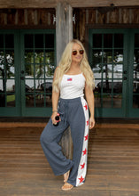 Load image into Gallery viewer, Stars &amp; Stripes Wide Leg Navy Pants
