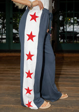 Load image into Gallery viewer, Stars &amp; Stripes Wide Leg Navy Pants
