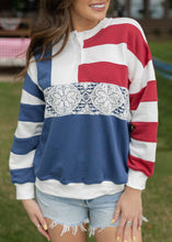 Load image into Gallery viewer, Red White &amp; Blue Contrasted Sweatshirt
