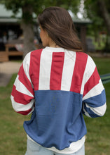 Load image into Gallery viewer, Red White &amp; Blue Contrasted Sweatshirt

