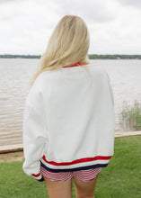 Load image into Gallery viewer, "USA" Contrasted Trim Mockneck Sweatshirt
