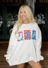Load image into Gallery viewer, USA Patch White Oversized Sweatshirt
