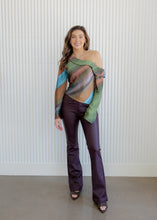 Load image into Gallery viewer, Lanie Brown Multicolored Asymmetrical OTS Top
