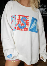 Load image into Gallery viewer, USA Patch White Oversized Sweatshirt
