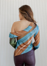 Load image into Gallery viewer, Lanie Brown Multicolored Asymmetrical OTS Top
