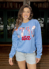 Load image into Gallery viewer, 1776 USA Patriotic Patchwork Crew
