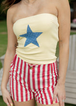 Load image into Gallery viewer, Yellow Applique Star Tube Top
