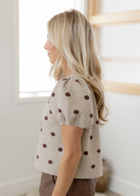 Load image into Gallery viewer, Tasha Polka Dot Button Top - Taupe
