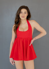 Load image into Gallery viewer, Red Babydoll Romper / PETITE
