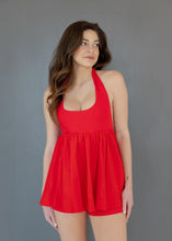 Load image into Gallery viewer, Red Babydoll Romper / PETITE
