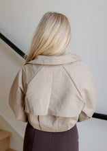 Load image into Gallery viewer, Palmer Cropped Trench Jacket Top - Light Taupe
